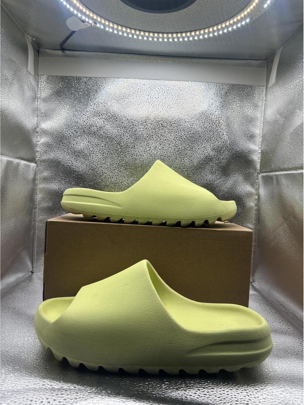 Adidas Yeezy slide green glow